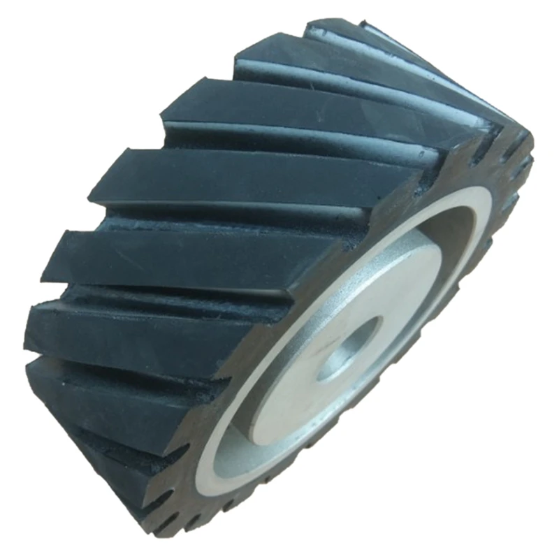 150 x 50mm Diagonal Rubber Contact Wheel Belt Machine Grinding Wheel Sand