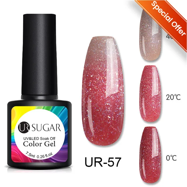 UR SUGAR 7.5ml Luminous Thermal Gel Nail Polish 2 In 1 Color Changing Glow in Dark Soak Off Manicuring UV Gel Nail Art Varnish 48106-57