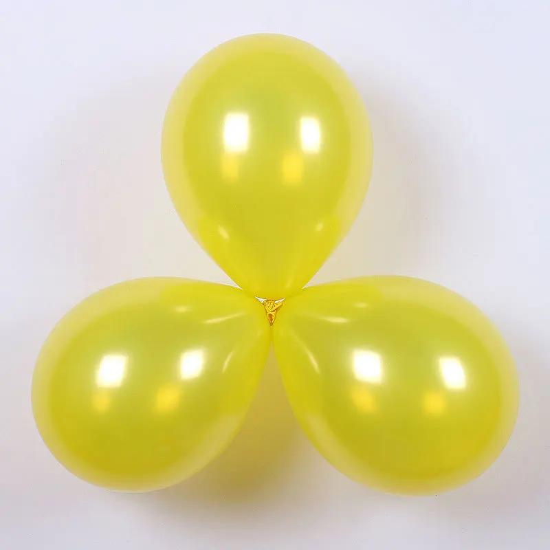 50 шт. 10 дюймов розовые синие металлические хромированные латексные шары толстые жемчужные металлические хромированные цветные воздушные шары для свадебной вечеринки - Цвет: Цвет: желтый