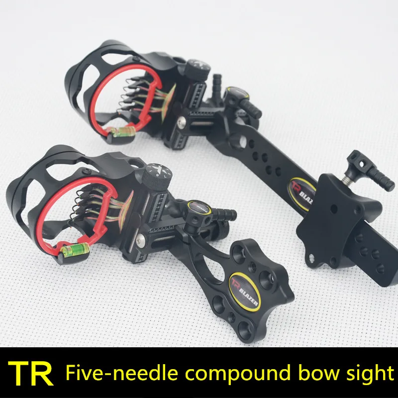 Comprar TR ajuste fino cinco agujas de avistamiento arco compuesto Vista de sintonización rápida barra corta largo Polo cinco agujas de puntaje de una sola aguja