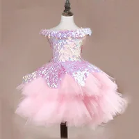 Robe de demoiselle d'honneur pour enfants, robes de demoiselle d'honneur pour enfants, robe tutu rose pour enfants, robe de soirée élégante, vêtements de boutique pour filles 3