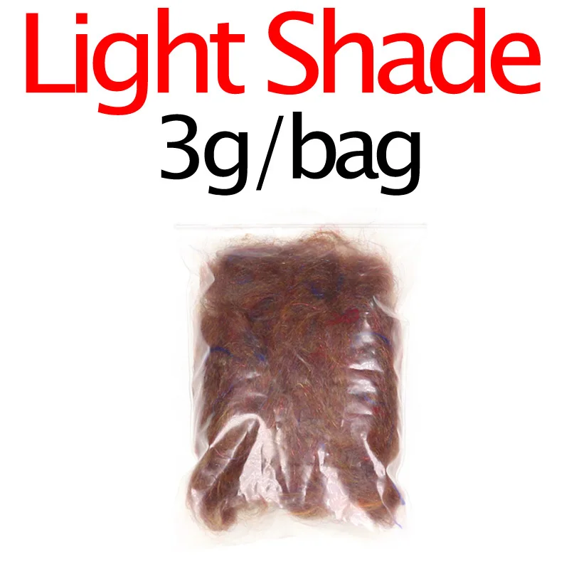 1 bag light shade Wifreo 1 сумка 3g Rainbow Scud Dub Nymph Dubbing мухобойка материал для форели мух мокрые мухи Dubbin волокна - Цвет: 1 bag light shade