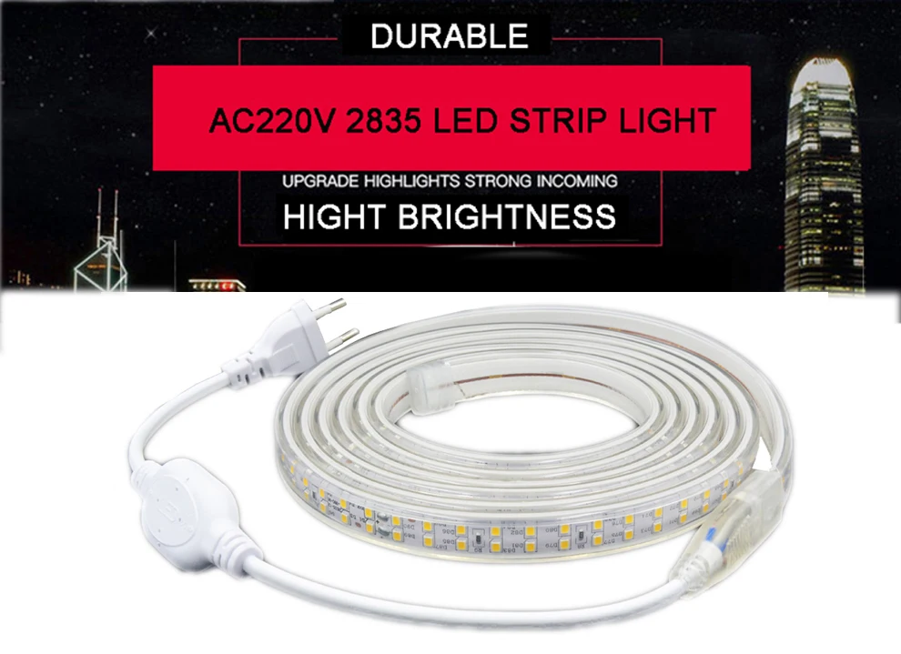 180 светодиодный s/м SMD 2835 Светодиодные ленты 220V лампы Водонепроницаемый двухрядный светодиодный лента веревка светильник гибкий светодиодный светильник напольный светильник Инж