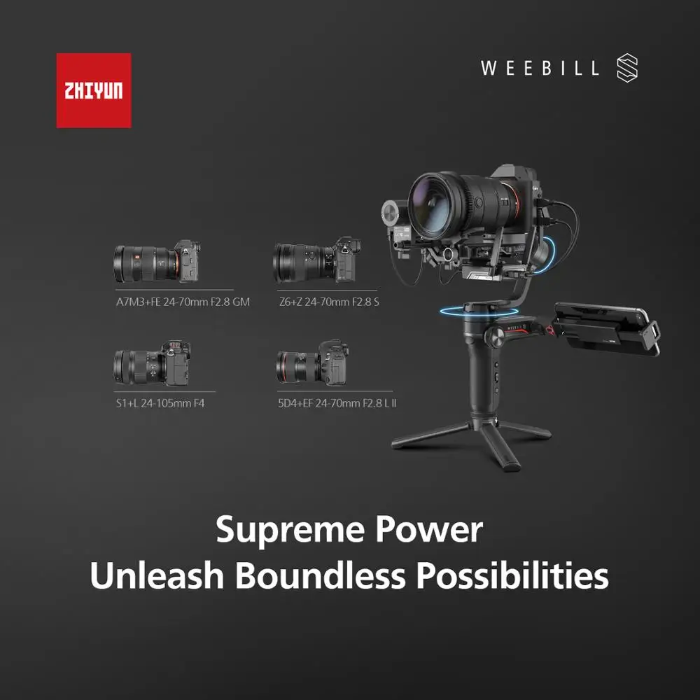 Zhiyun Weebill S / лаборатории 3 осевому гидростабилизатору Камера стабилизатор для Sony