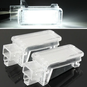 

2pcs 12V Car LED Courtesy Door Projector Light For Audi A3 A4 S4 A5 A6 Skoda Foot Nest Lights Ghost Shadow Light Lamp White
