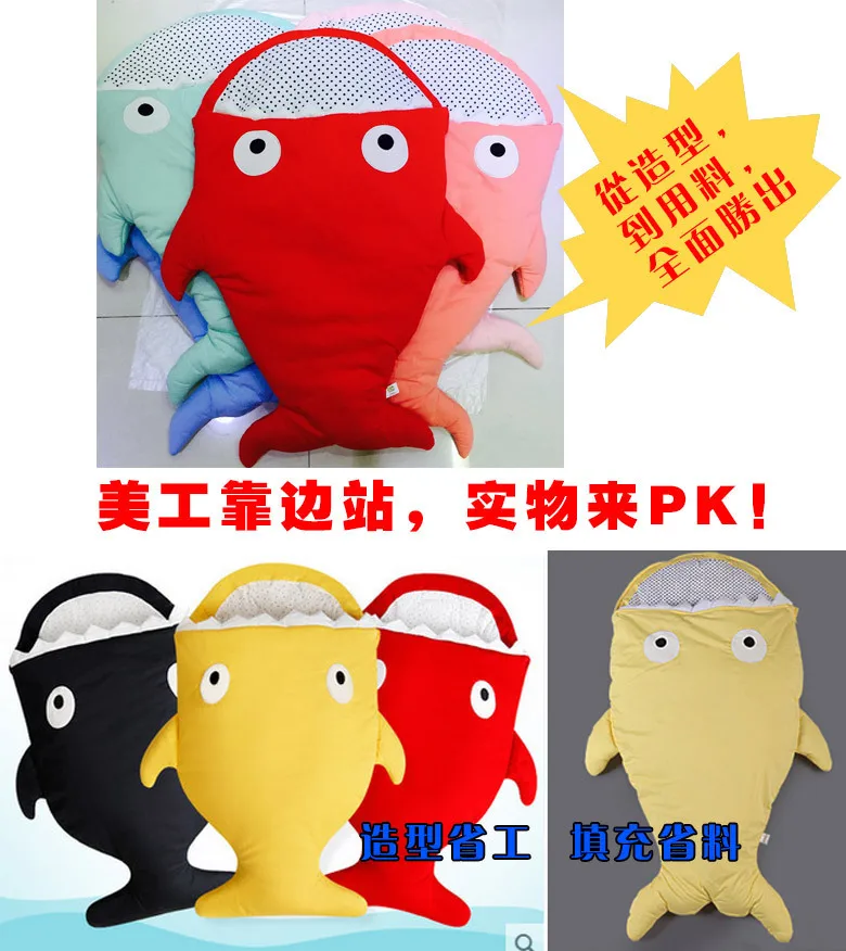 

Genuine Product WeChat New Style Shark Sleeping Bag Pure Cotton Thick Children Infant Winter Warm Kick Agent