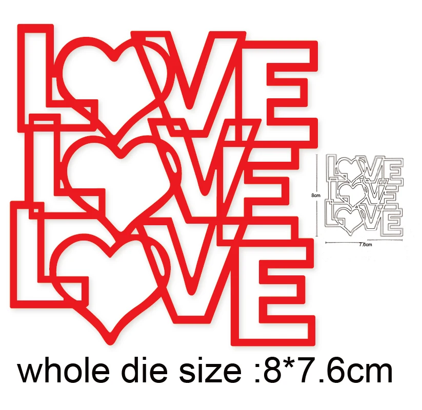 

love letters Metal Cutting Dies Stencil Scrapbooking DIY Album Stamp Paper Card Embossing Decor Craft
