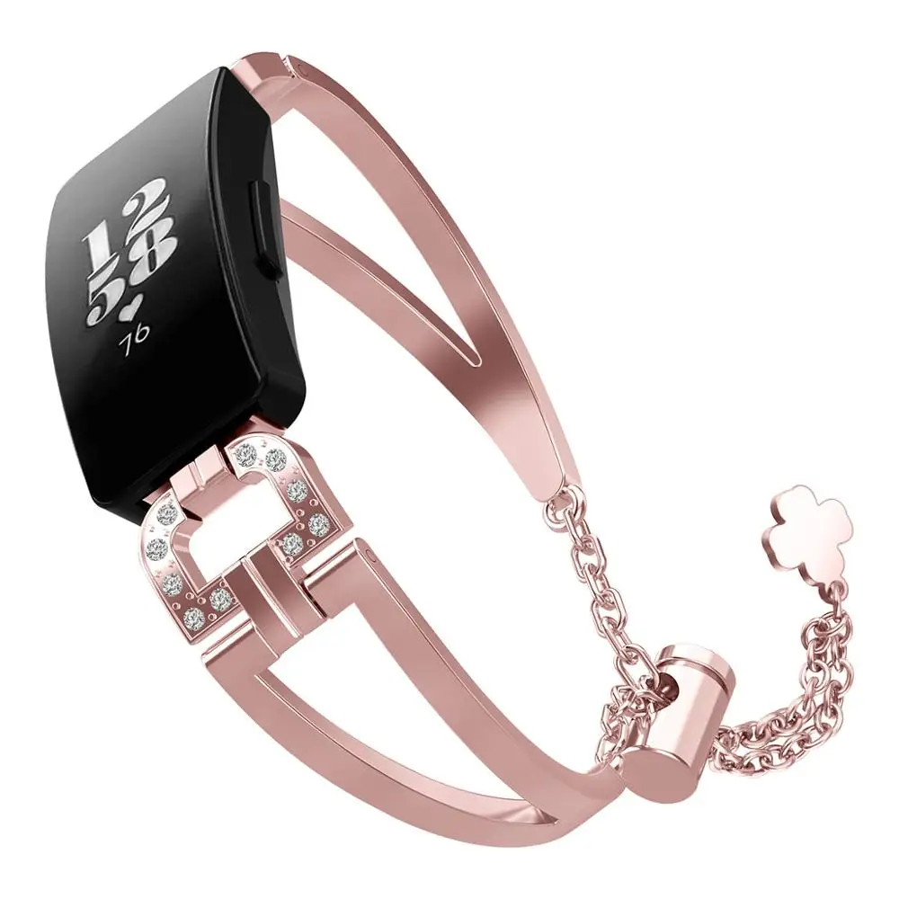 Stainless Steel Watchband For Fitbit Inspire Bands Jewelry HR Replacement Wristband Adjustable Metal Strap | Электроника