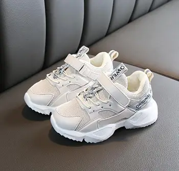 

KIDS 2019 Spring Children Black Casual Shoes Baby Girls Fashion Sport Sneaker Toddler Boy White Mesh Trainer Running Shoes