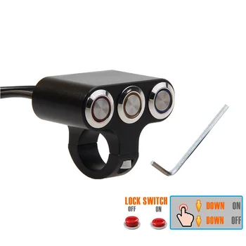 

Flameout LED Indicator CNC Stainless Steel Control Button On Off Front Left Right Motorcycle Grip Switch Modification Universal