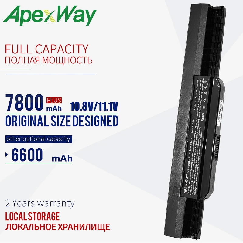 9 ячеек Аккумулятор для ноутбука ASUS K53S K53 K53E K43E K53 K53T K43S X43E X43S X43E K43T K43U A53E A53S K53S