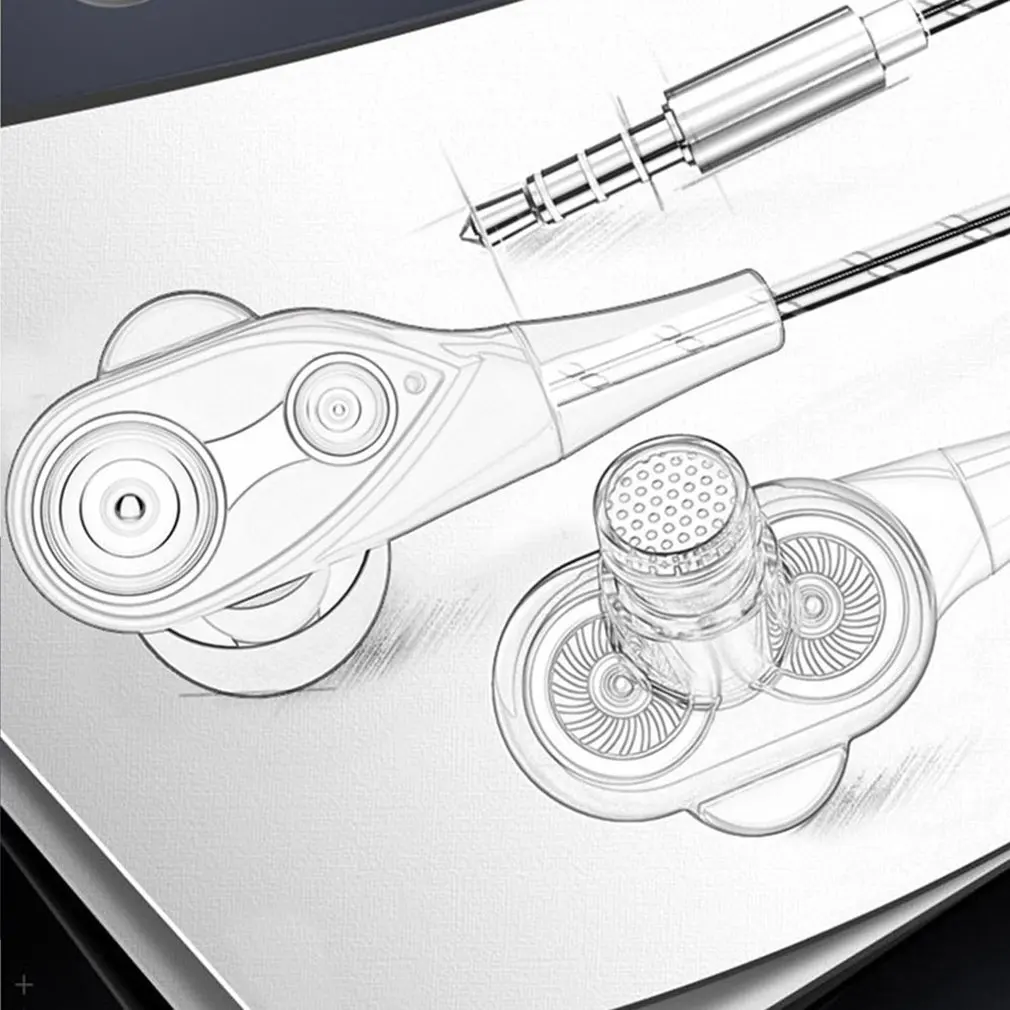 Dynamic Drivers HD Super Subwoofer HiFi Headset Wired Heavy Bass Noise Reduction Sports Earphone Gaming Earbuds