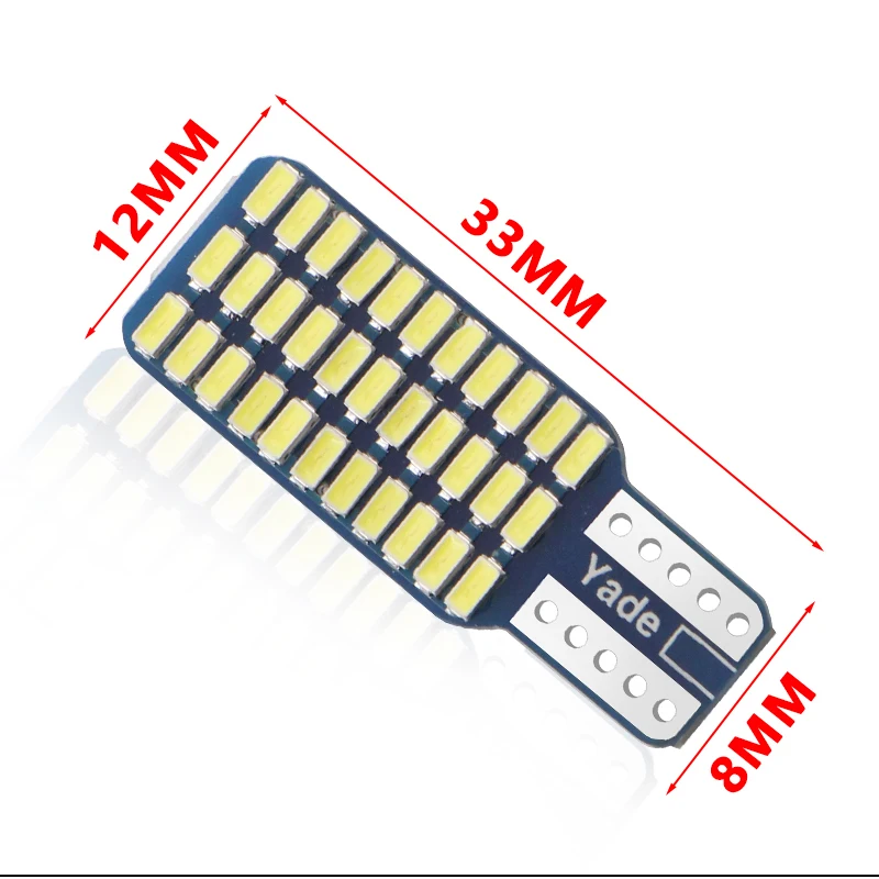 1 шт. T10 192 194 168 W5W светодиодный лампы 33 SMD 33 светодиодный 3014 автомобильные задние фары купольная лампа AC/DC 12V Canbus Error Free красная синяя машина дизайн