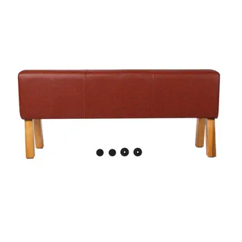 

(From DE) Solid Wood Design Genuine Leather Long Bench Modern Foot Stool Fashion Rest Bench Universal Home Living Room Furniture