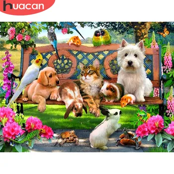 

HUACAN Diamond Painting Animals Rhinestone Picture Diamond Embroidery Dog Full Square Drill Cross Stitch Kit Mosaic Diamond Art