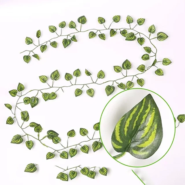 Artificial Vine Lizards Reptile Terrarium Decoration Chameleons Climb Rest Plants Leaves Length 220cm 4
