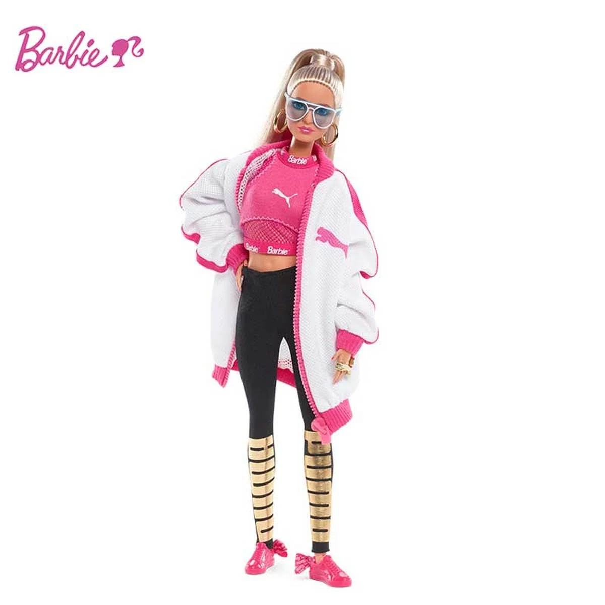 Original Barbie X Puma Doll Model Sports Fashion Jacket Black Label Limited Collection Toy Children Birthday Gift Dwf59