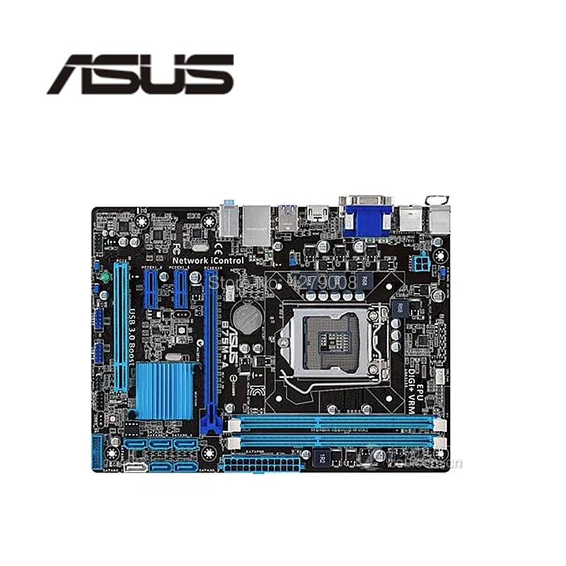 Розетка LGA 1155 PCI-E3.0 USB3.0 SATA3.0 для ASUS B75M-A десктопная материнская плата B75 i3 i5 i7 DDR3 16G б/у