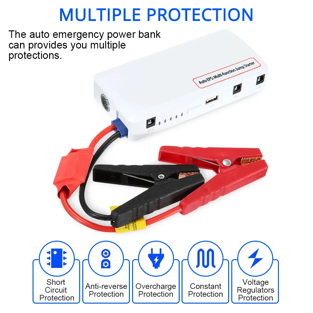 Multi-function 15000mah Car Jump Starter Portable Starting Device Booster Power Bank Car Charger Car Battery