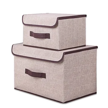 

Free shipping Imitation Linen Non-Woven Fabric Storage Box 2-Piece/Set Home Storage Box Set