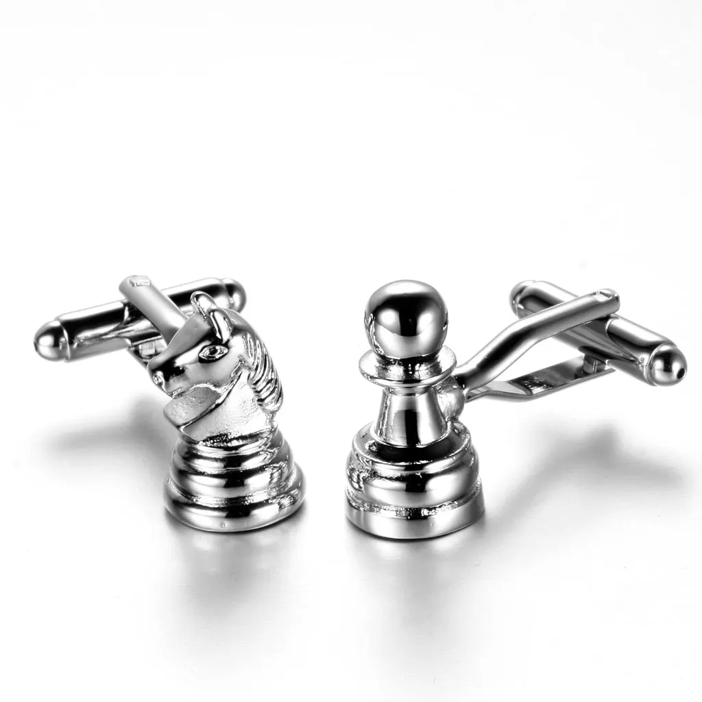 Vintage Silver Chess Shape Men's Shirt Cufflinks Cuff Links Jewelry Gifts