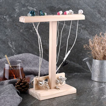 

Handmade Earbuds Wood Table Stand Headset Display Stand Headphones Storage Bracket For Home Office Studio Internet Cafe Bar Shop