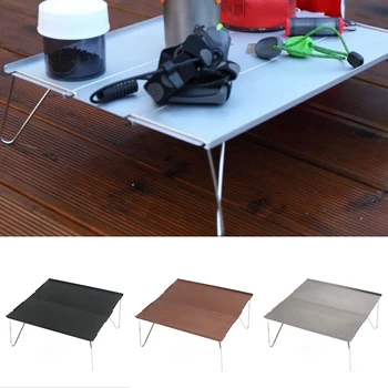 

Hiking Durable Lightweight Outdoor Single Camping Folding Table Desk Barbecue Picnic Table Aluminum Plate Mini Portable Table
