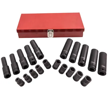 

20PCS 1/2” Drive Deep Impact Sockets Set Long Reach Sockets Wheel Wrench Nut Tool