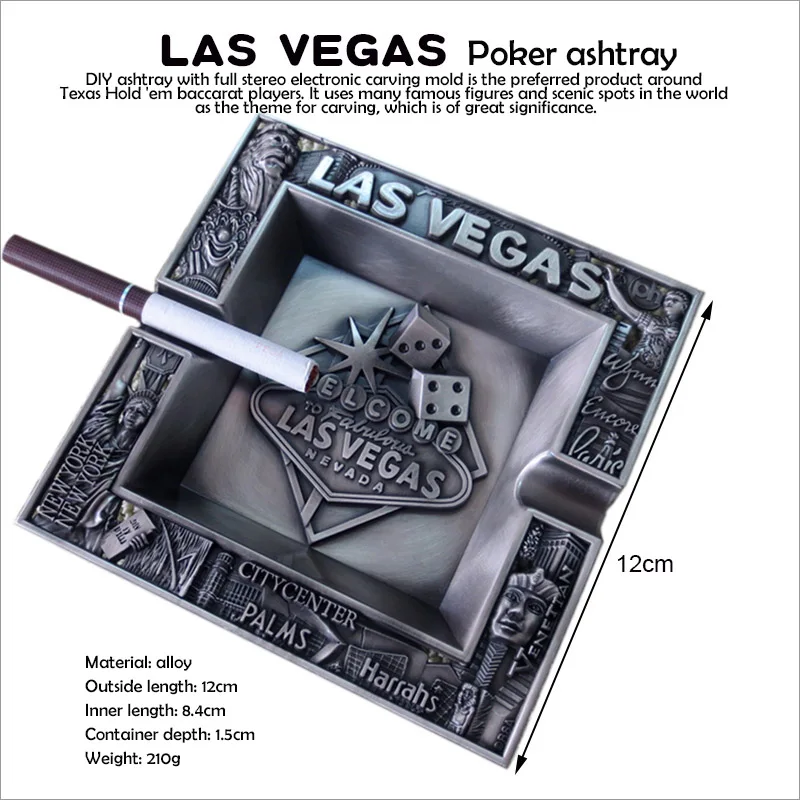 Las Vegas Poker Ashtray Alloy solid carving Strong and durable | Спорт и развлечения
