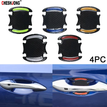 

4pcs Car Accessories Door handle Sticker Decal Warning Reflective Tape Auto Reflective Strips Driving Safety Mark Styling