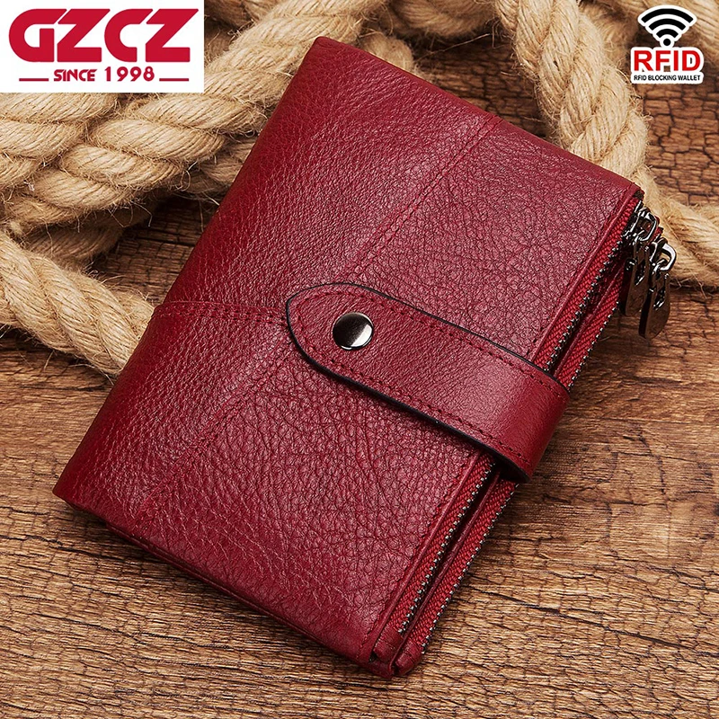 Кошелек GZCZ Rfid из натуральной кожи мужские бумажники Crazy Horse кошелек Короткий
