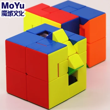 MoYu MeiLong Magic Cubes 3x3x3 Puppet One Two #1 #2 Stickerless Cubing Classroom Puppet 1 and 2 Professional Educational Toy 3X3 1
