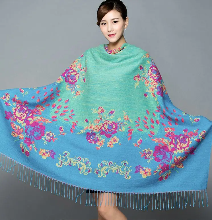 Новая модная кашемировая шаль зимнее женское пончо Женская шаль Femme Pashmina женский Bufanda Mujer