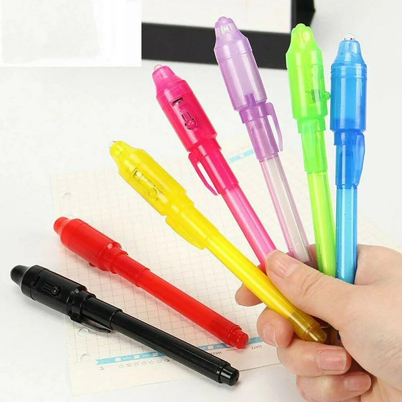 Invisible Ink Pen Magic Pen Magic Light Pen 2/4/8/14pcs UV Light Pen Invisible Magic Pencil Secret Fluorescent Pen for Writing Pad Kids Child Drawing Painting Board DJA88