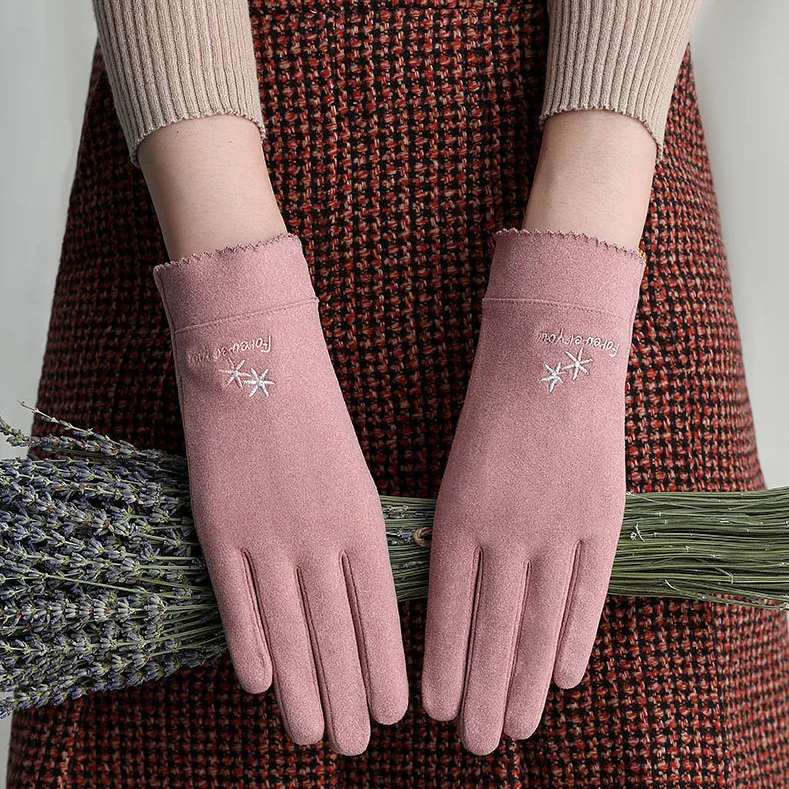 

Autumn and winter warm gloves plus velvet outdoor wind and cold riding gloves touch screen velvet gloves