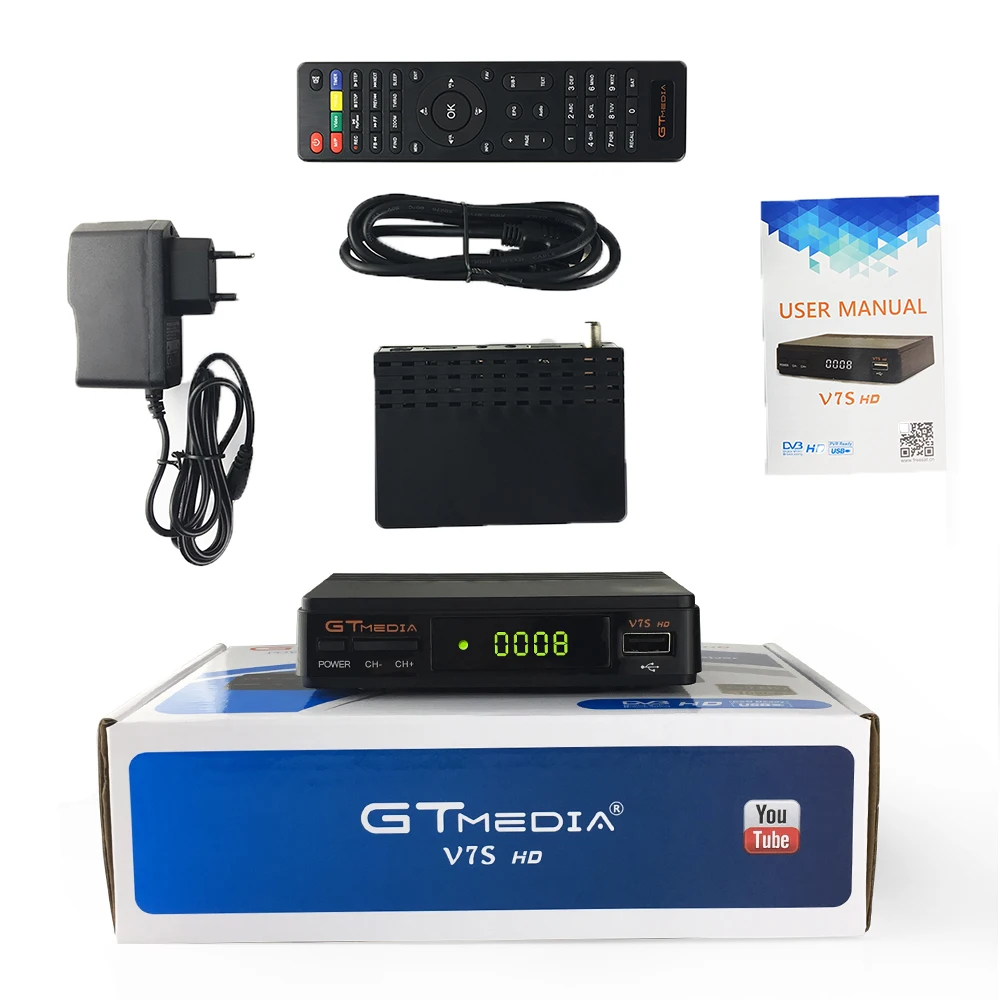 Gtmedia V7S 1080P цифровой ТВ тюнер рецептор DVB-S2 спутниковый приемник декодер поддержка CCAM Biss VU PVR WiFi Youtube Freesat v7