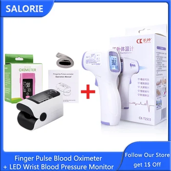 

Finger Oximeter Blood Oxygen Spo2 Pulse Oximetro Infrared Thermometer Forehead Digital Fever Body Ear Thermometer Gun Adult Kids