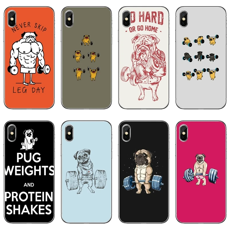 Case For Huawei Honor 20 10i 9X 10 Lite 8S 8C 8X 7C 7X 7A Pro Mate 30 lite pro Pug Dog GYM Bodybuilder fitness | Мобильные телефоны