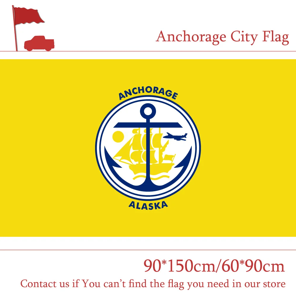 

Free shipping US Anchorage City Flag 90*150cm 60*90cm Flag State of Alaska Banner