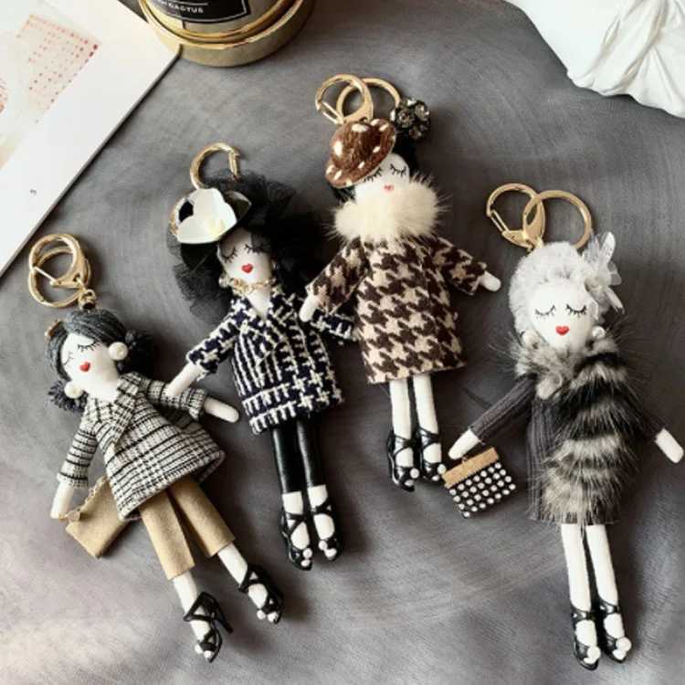 

Real Mink Fur Keychain Bag Pompom Bag Charm KeyRing Luxury Car Jewelry Pendant Girlfriend Gift