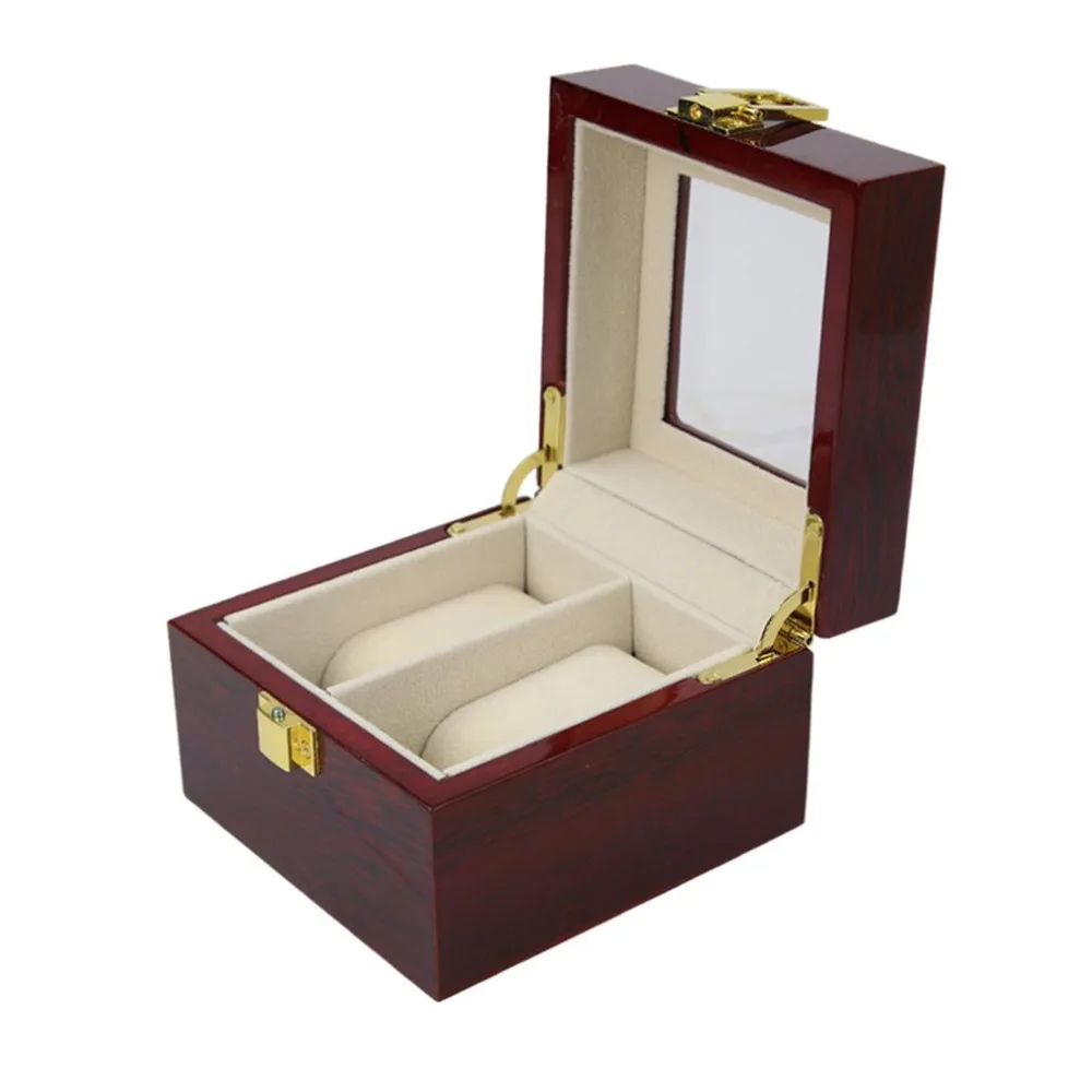 

2 Insert Grid Slots & 2 Removable Pads PU Leather Watch Box Display Case Organizer Jewelry Storage Organizer