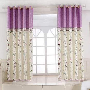 

White Silk Shading Short Curtains Printing Short Curtain Two Colors Optional for Balcony Bay Window Dedicated