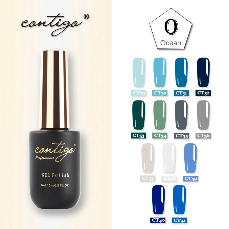 (29-41)Ocean set Contigo Гель-лак для ногтей, гибридный набор для ногтей, Полупостоянный УФ-Гель-лак, набор, новинка, распродажа, цвета, профессиональный Гель-лак, эмаль - Цвет: (29-41)Ocean set