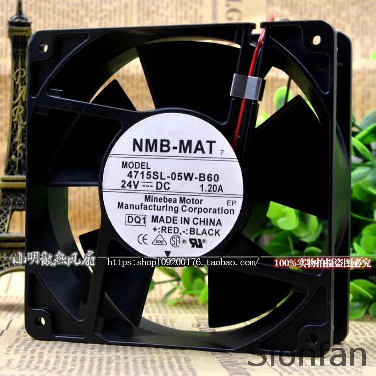 Для 4715SL-05W-B60 -D00 24V 1.2A Meiya NMB 120*120*38 рабочий вентилятор в алюминиевой рамке |