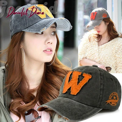 mens grey baseball cap 2021 Go Unisex 3/4 Novelty Letter  Hot New Han Edition Of Baseball Cap Hat Letter W Summer Sun Letters Do Old mens fashion baseball caps