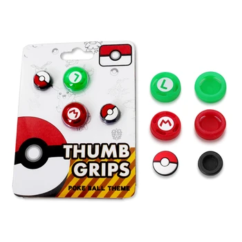 

4pcs Thumb Stick Grips For NS Nintend Switch Joy-Con Controller Analog Caps Soft Silicone Poke Ball Button Cap Cover Accessories