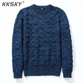 

M-3XL Sweater Men 100% Cotton Pullover O-Neck Formal Long Sleeve Men's Sweater 2019 Winter New Style For Man Pullover Clothes