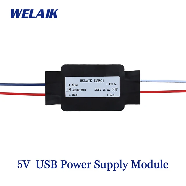 Welaik ЕС Стандартный 2 отверстия многофункциональный разъем и USB разъем Комплектующие для самостоятельной сборки белый розетки Запчасти без Стекло панель A8TSUSW - Цвет: 5V USB Power Module