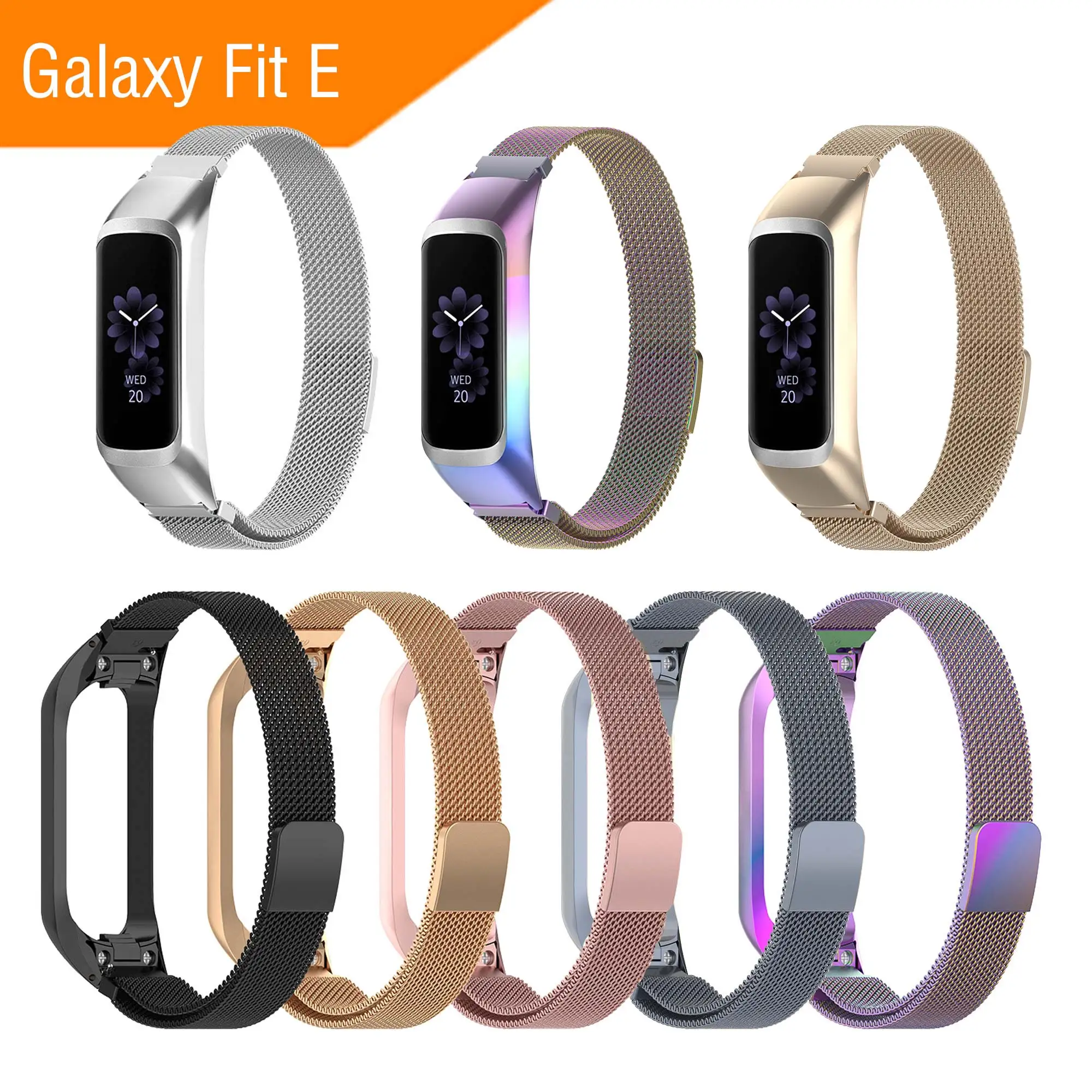 

2019 Metal Strap for Samsung Galaxy Fit E Band Smart Watch Galaxy SM-R375 Stainless Steel Bracelet for Galaxy Fit E Replacement