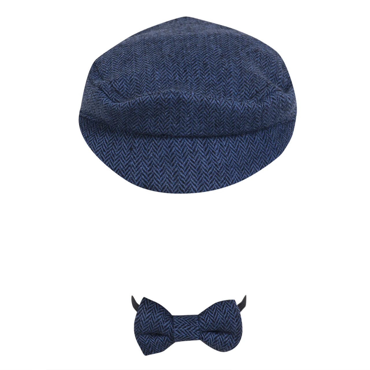 Newborn Baby Hat Beret + Bow Tie Set Photography Props